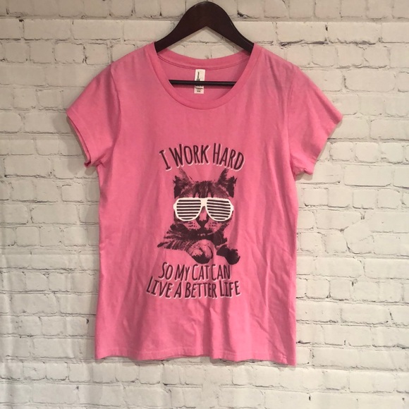 I Work Hard So My Cat Can Live A Better Life Shirt - Picture 1 of 6